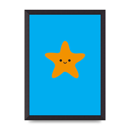 Kids Starfish Illustration Boys Art For The Home - A3 framed