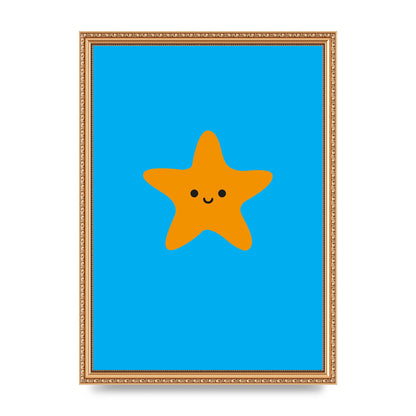 Kids Starfish Illustration Boys Art For The Home - A3 framed