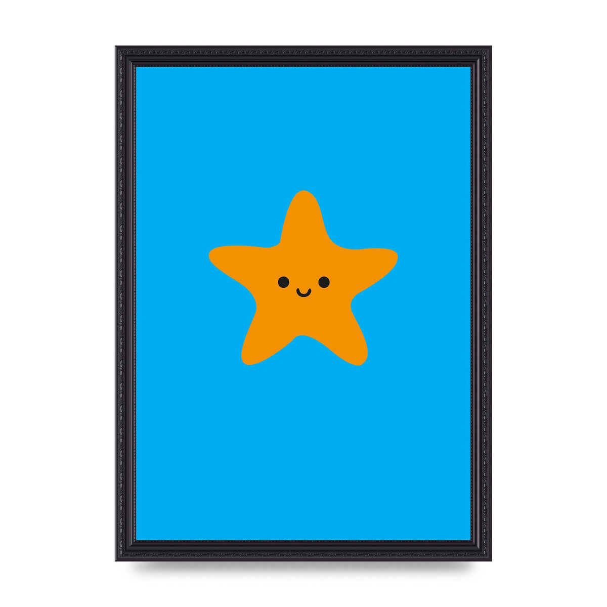 Kids Starfish Illustration Boys Art For The Home - A3 framed