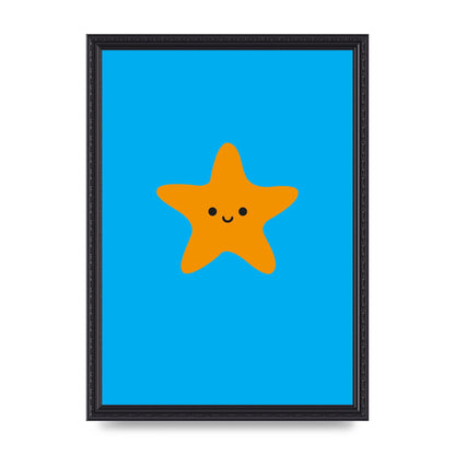 Kids Starfish Illustration Boys Art For The Home - A3 framed