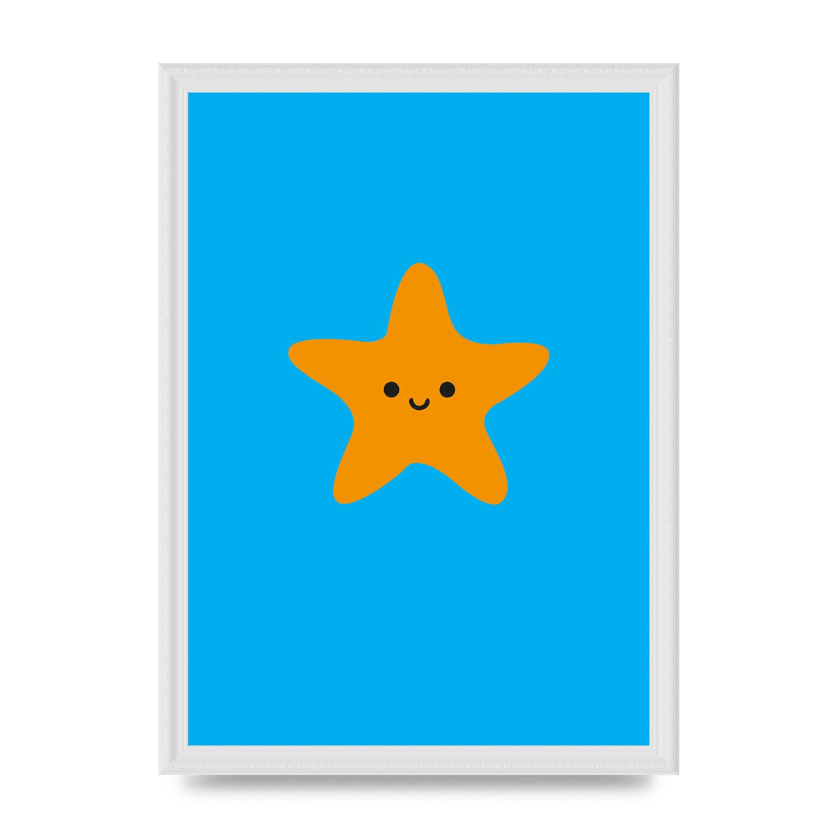Kids Starfish Illustration Boys Art For The Home - A3 framed