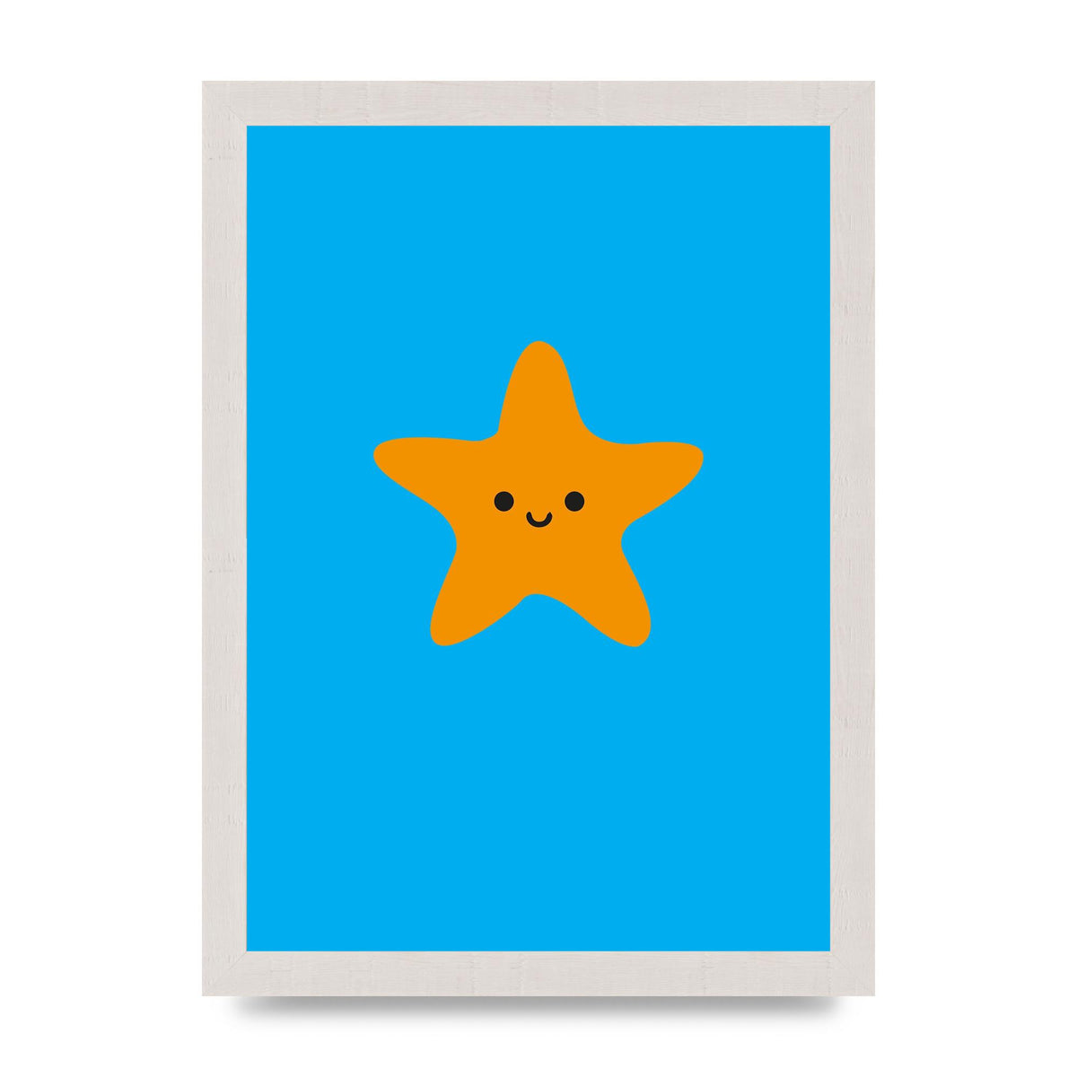 Kids Starfish Illustration Boys Art For The Home - A4 framed
