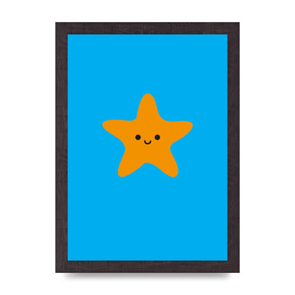 Kids Starfish Illustration Boys Art For The Home - A4 framed