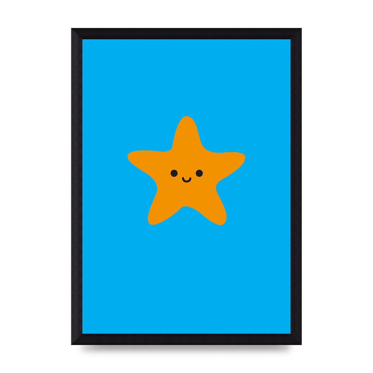 Kids Starfish Illustration Boys Art For The Home - A4 framed