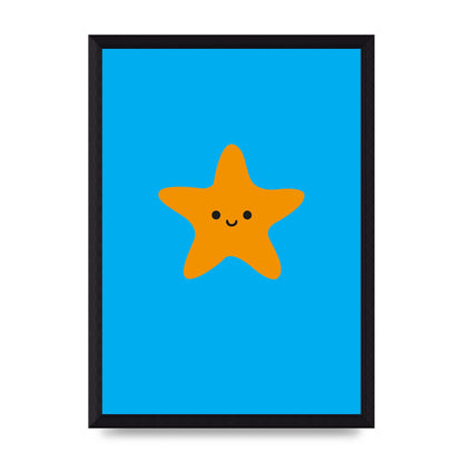 Kids Starfish Illustration Boys Art For The Home - A4 framed