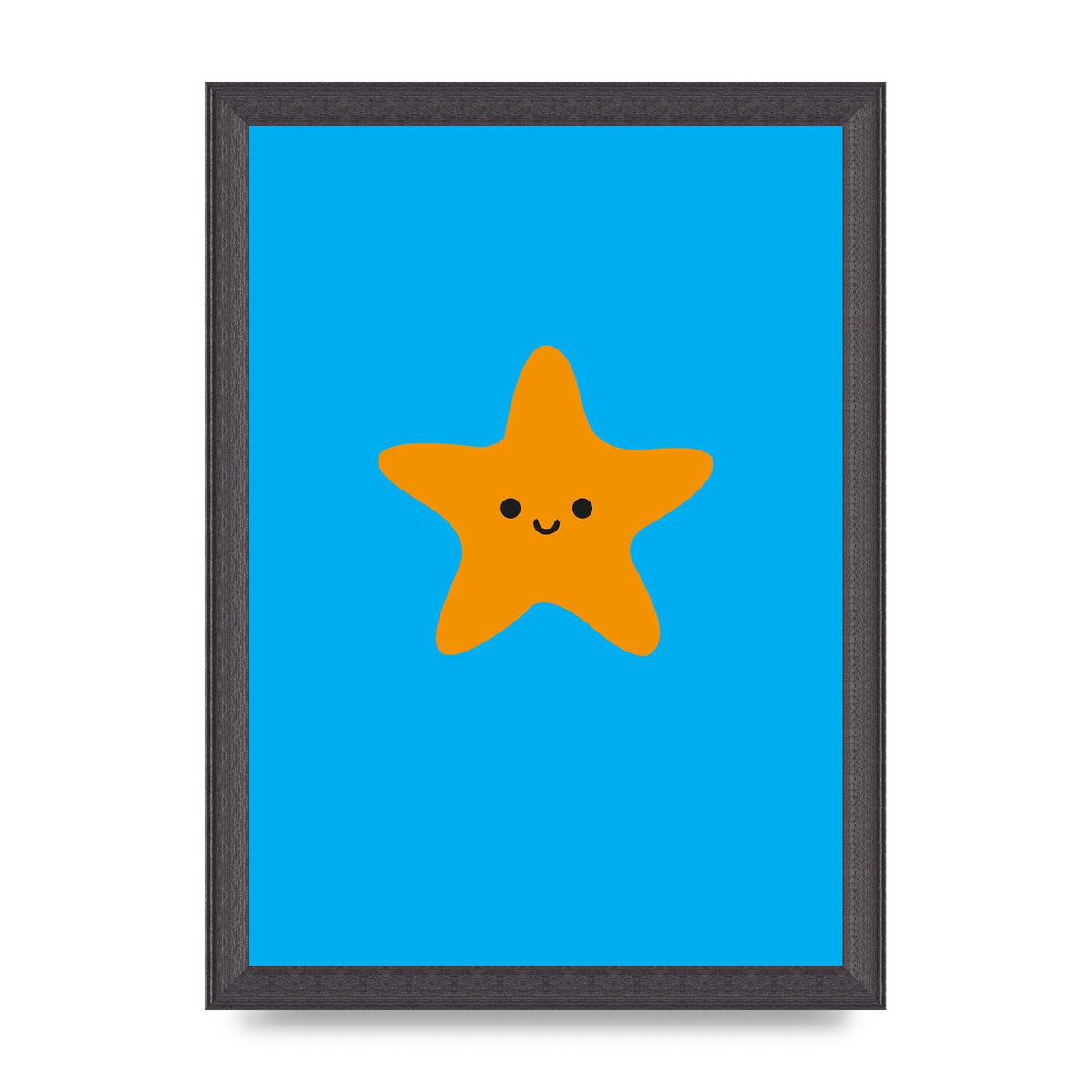 Kids Starfish Illustration Boys Art For The Home - A4 framed