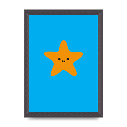 Kids Starfish Illustration Boys Art For The Home - A4 framed