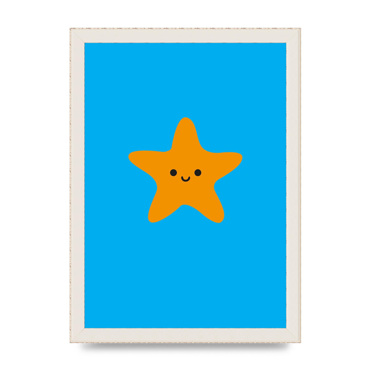 Kids Starfish Illustration Boys Art For The Home - A4 framed