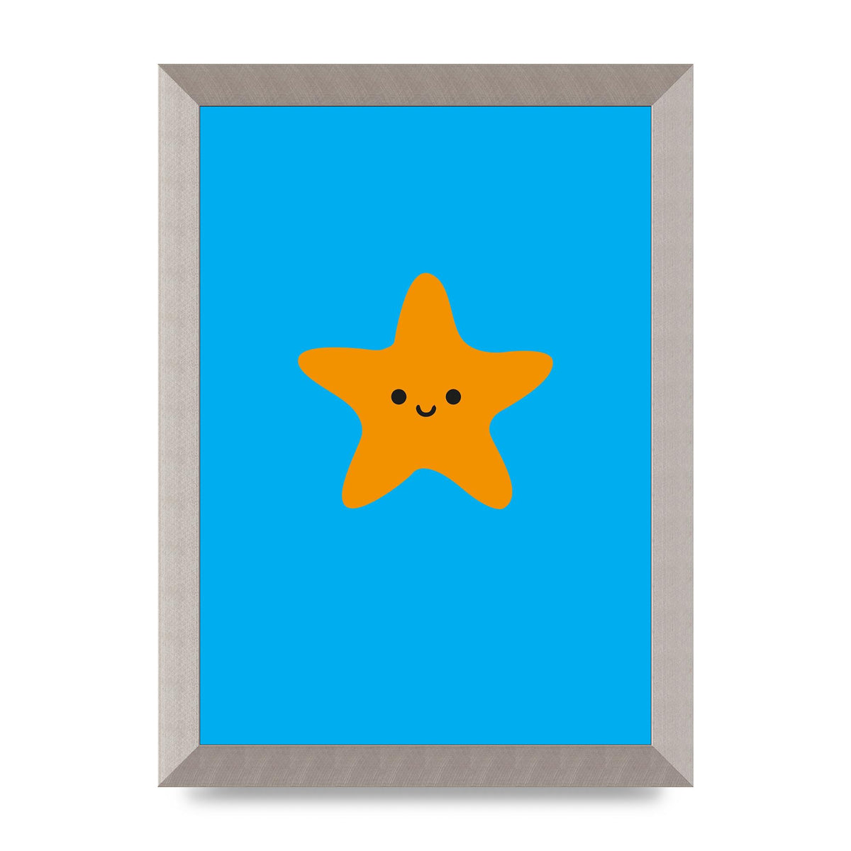 Kids Starfish Illustration Boys Art For The Home - A4 framed