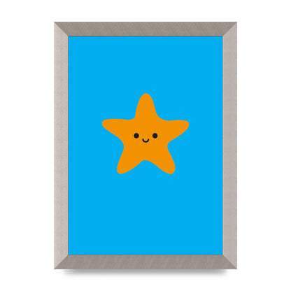 Kids Starfish Illustration Boys Art For The Home - A4 framed