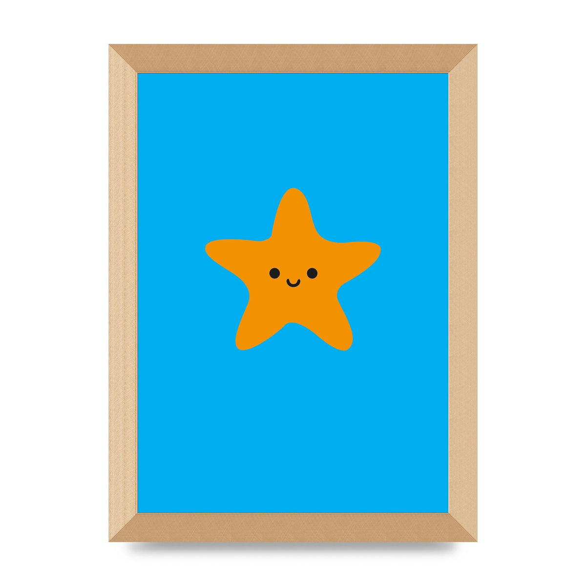 Kids Starfish Illustration Boys Art For The Home - A4 framed