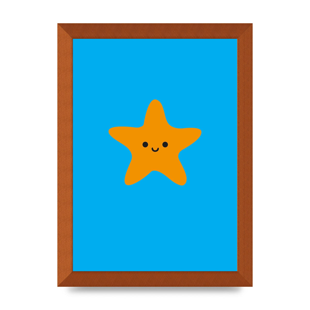 Kids Starfish Illustration Boys Art For The Home - A4 framed