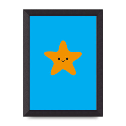 Kids Starfish Illustration Boys Art For The Home - A4 framed