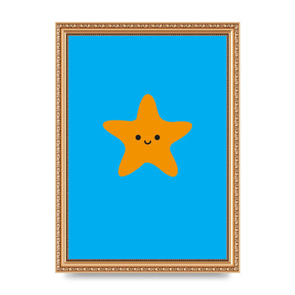 Kids Starfish Illustration Boys Art For The Home - A4 framed
