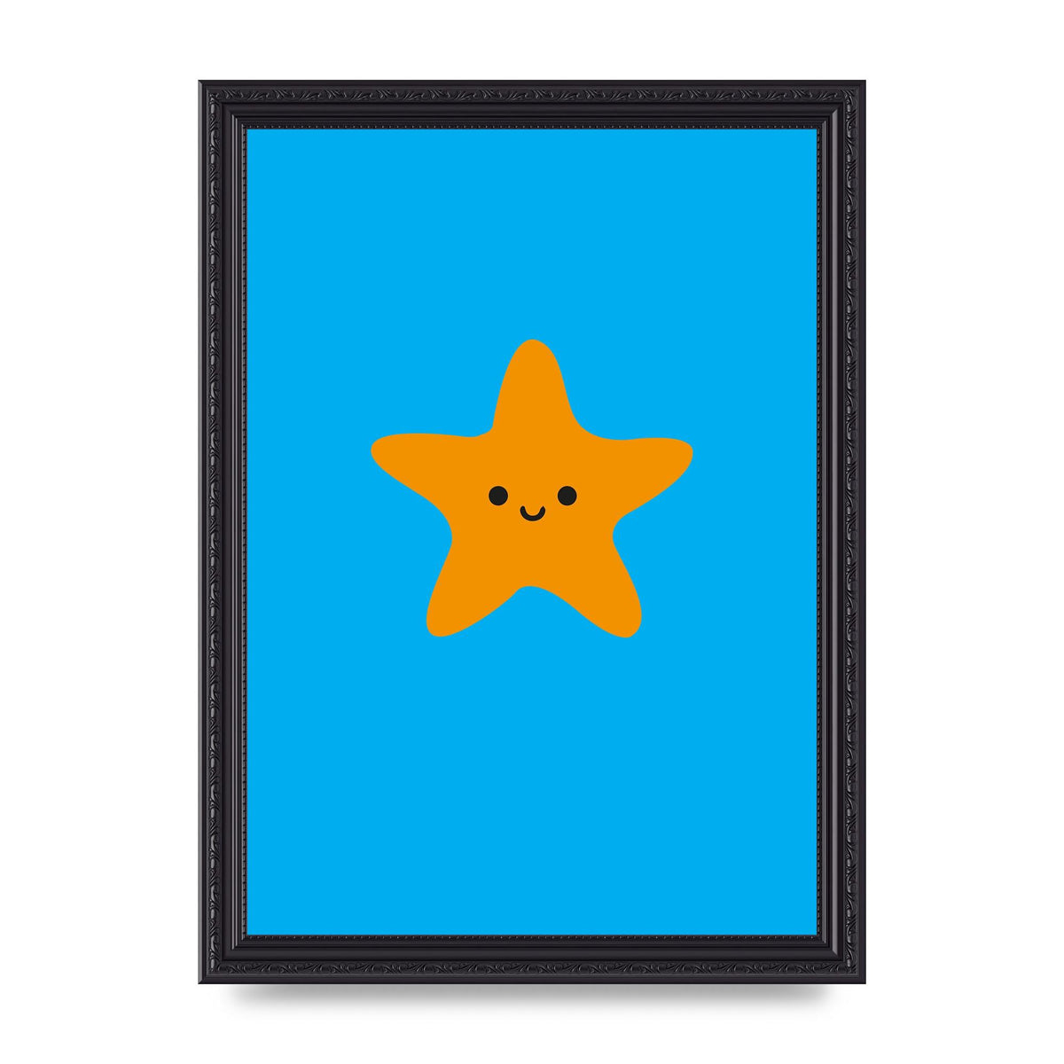 Kids Starfish Illustration Boys Art For The Home - A4 framed
