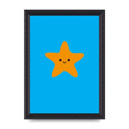 Kids Starfish Illustration Boys Art For The Home - A4 framed