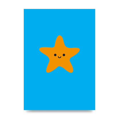 Kids Starfish Illustration Boys Art For The Home - unframed print