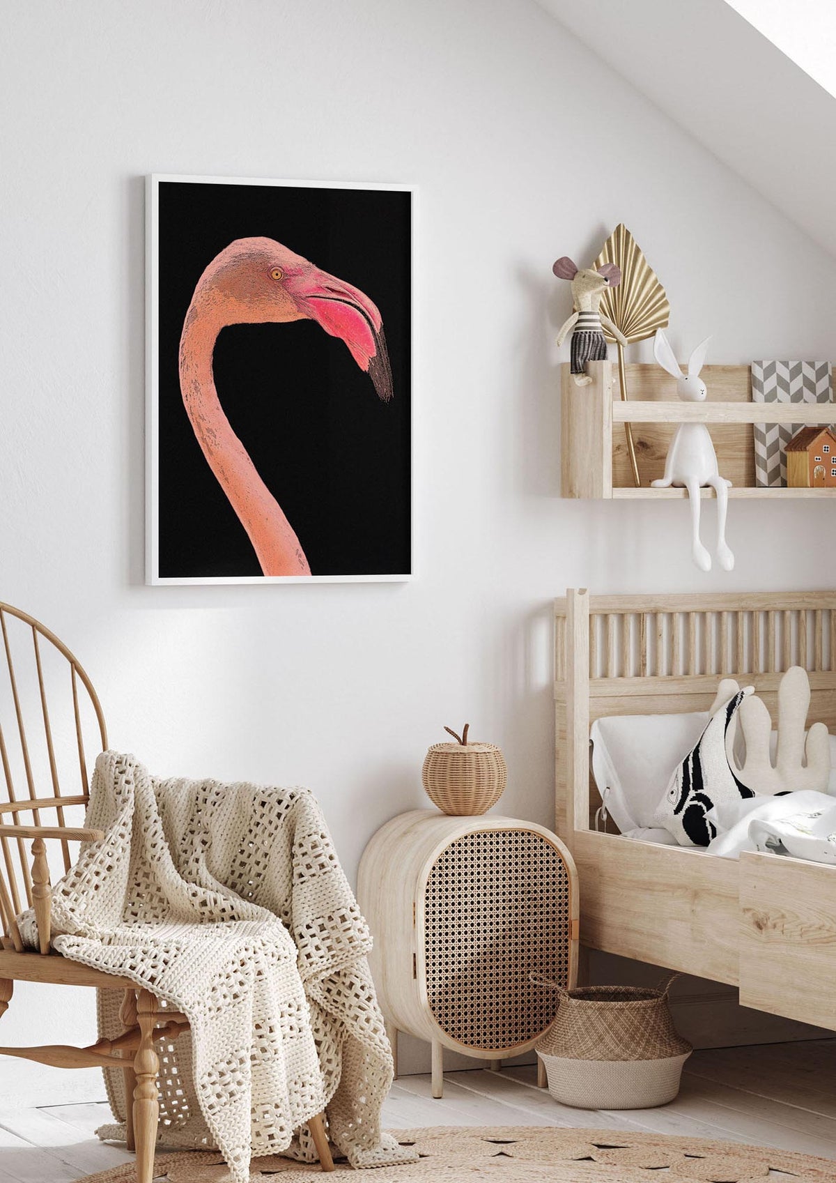 Closeup Flamingo Wall Art - nursery 1