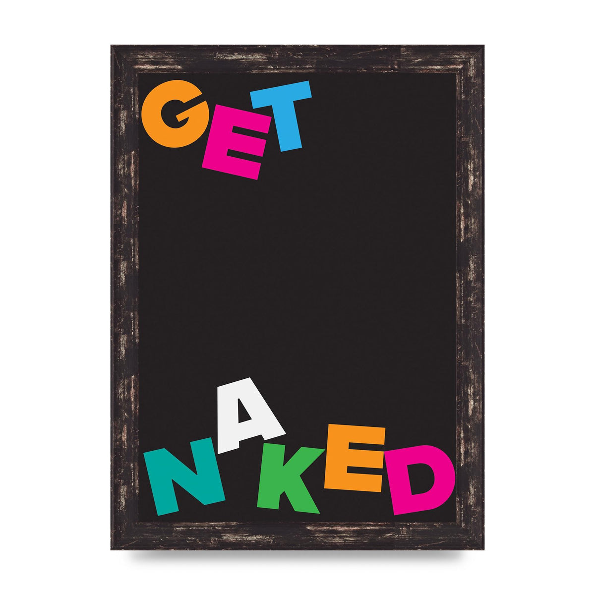 Get Naked" Printed Poster - A4 framed