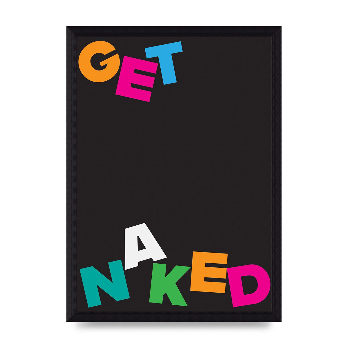 Get Naked" Printed Poster - A4 framed