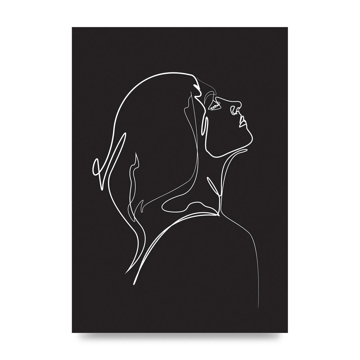 Woman Line Drawing Black Wall Art - unframed print