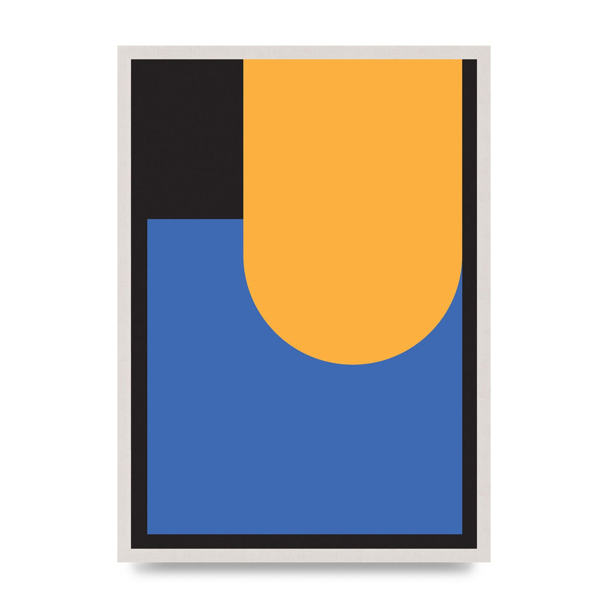 Black Abstract Shapes Two Printed Poster - A2 framed