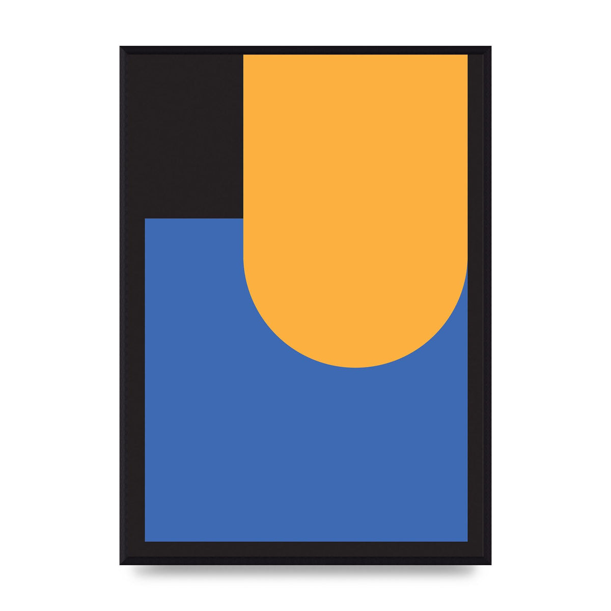 Black Abstract Shapes Two Printed Poster - A2 framed