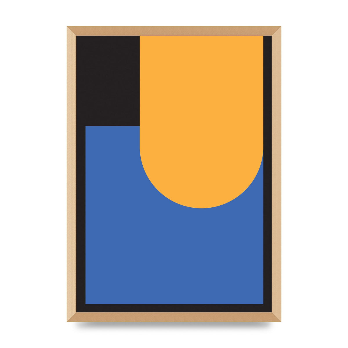 Black Abstract Shapes Two Printed Poster - A2 framed