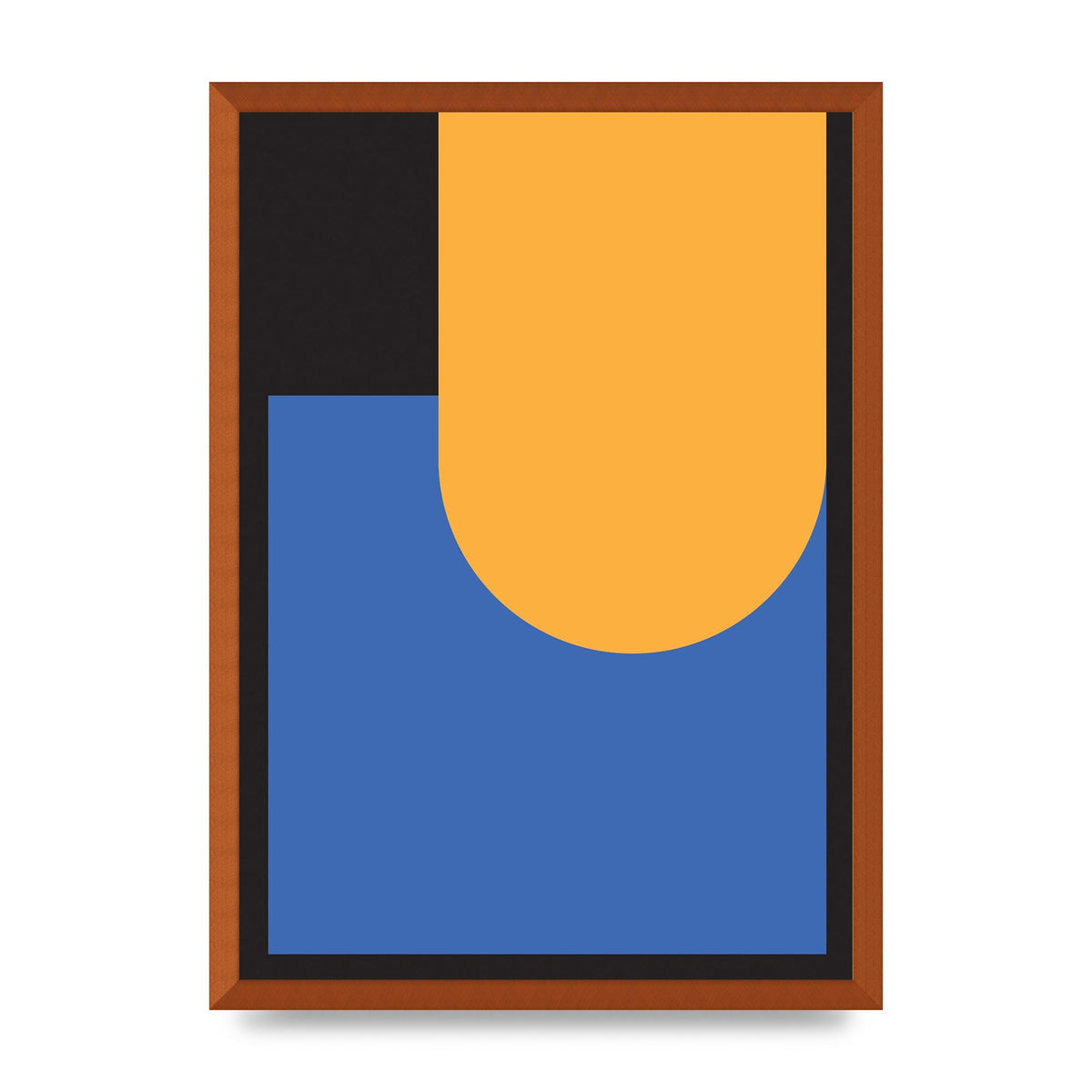 Black Abstract Shapes Two Printed Poster - A2 framed