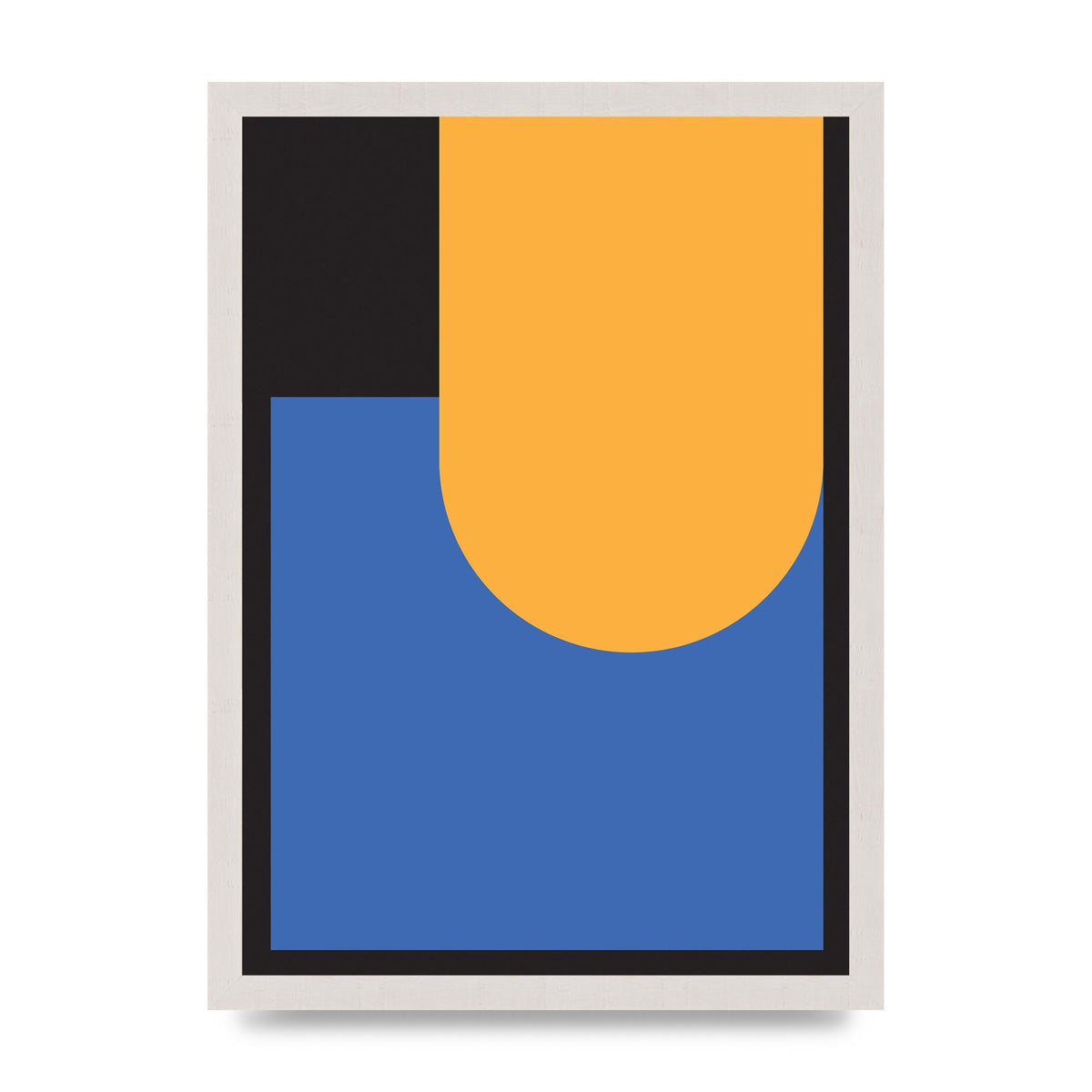 Black Abstract Shapes Two Printed Poster - A3 framed