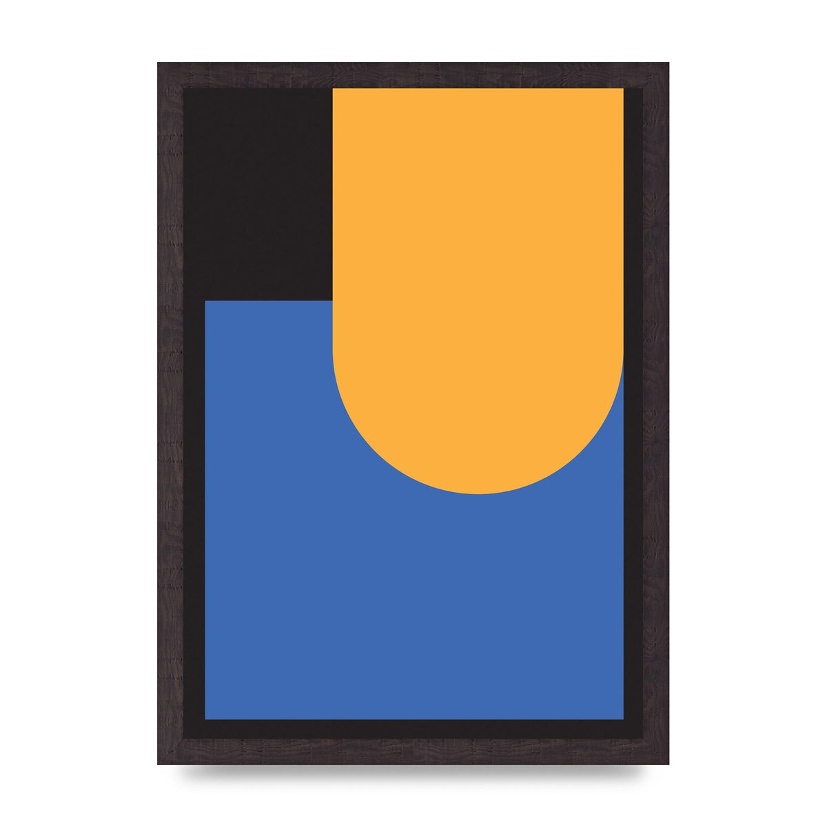 Black Abstract Shapes Two Printed Poster - A3 framed