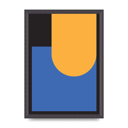 Black Abstract Shapes Two Printed Poster - A3 framed