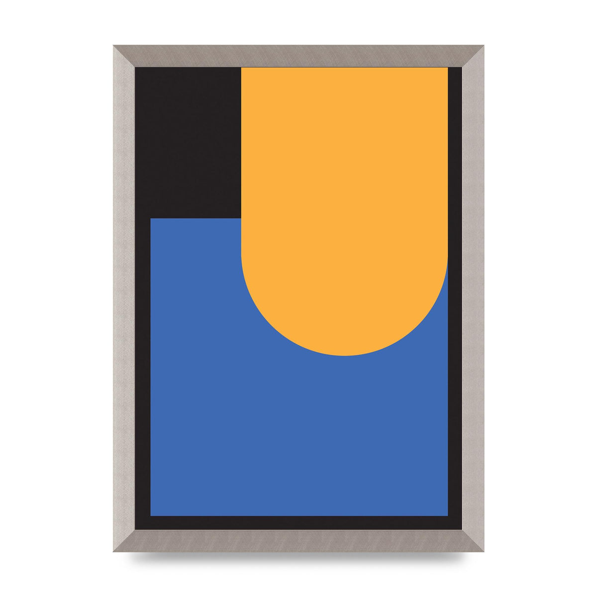 Black Abstract Shapes Two Printed Poster - A3 framed
