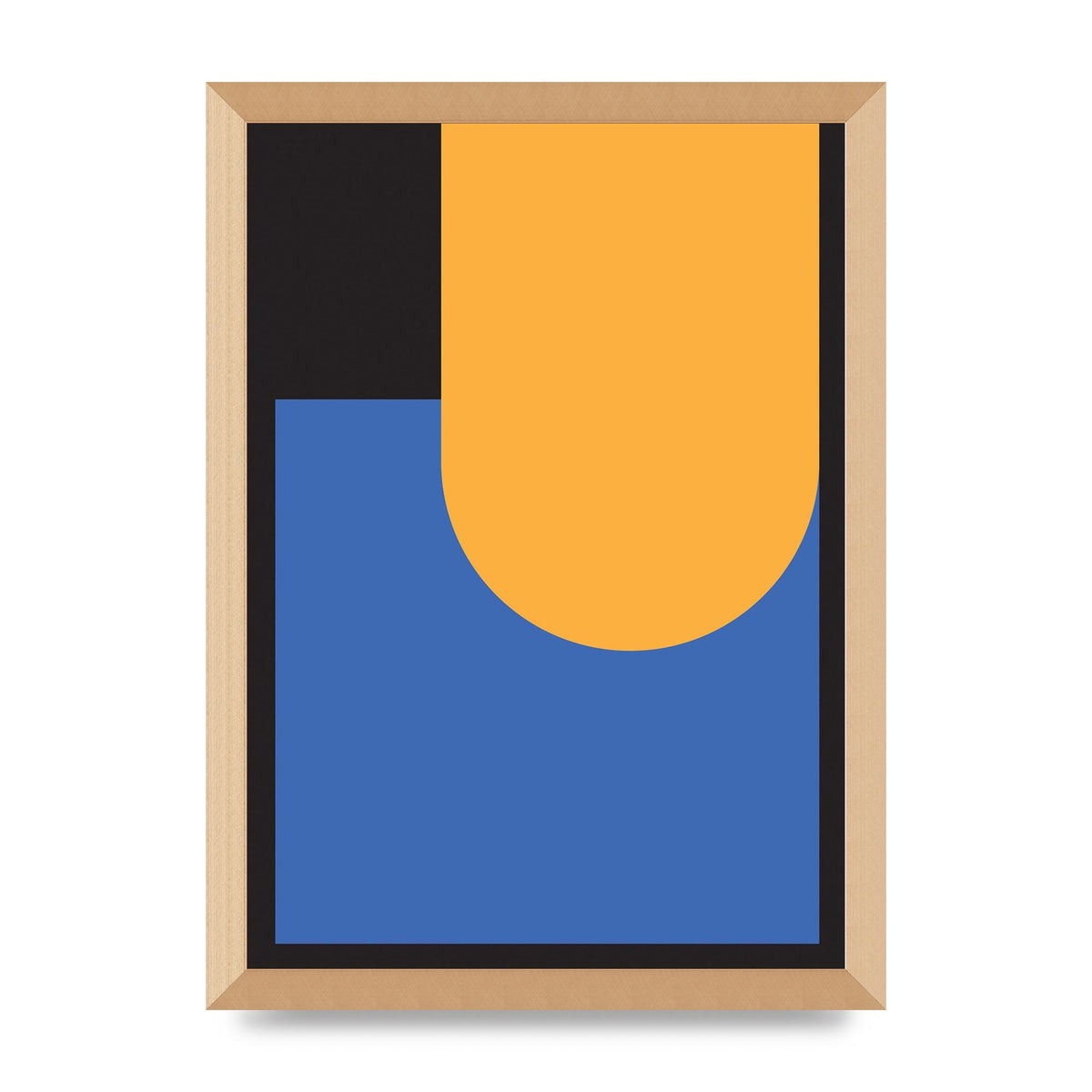Black Abstract Shapes Two Printed Poster - A3 framed