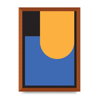 Black Abstract Shapes Two Printed Poster - A3 framed