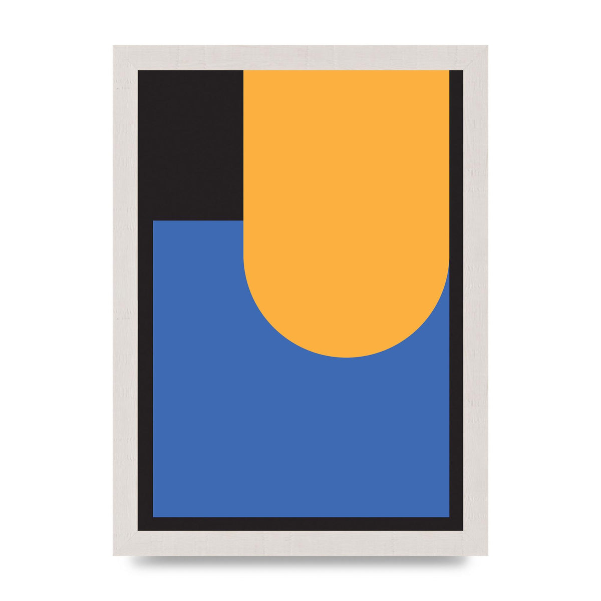 Black Abstract Shapes Two Printed Poster - A4 framed