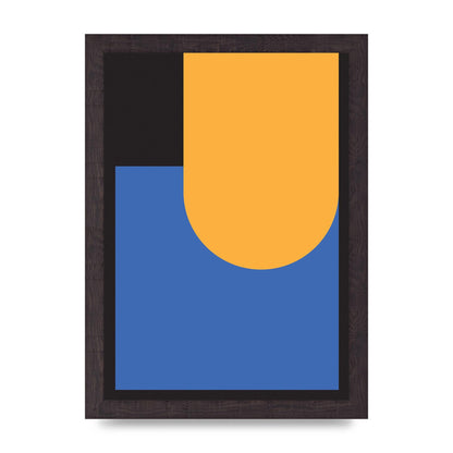 Black Abstract Shapes Two Printed Poster - A4 framed