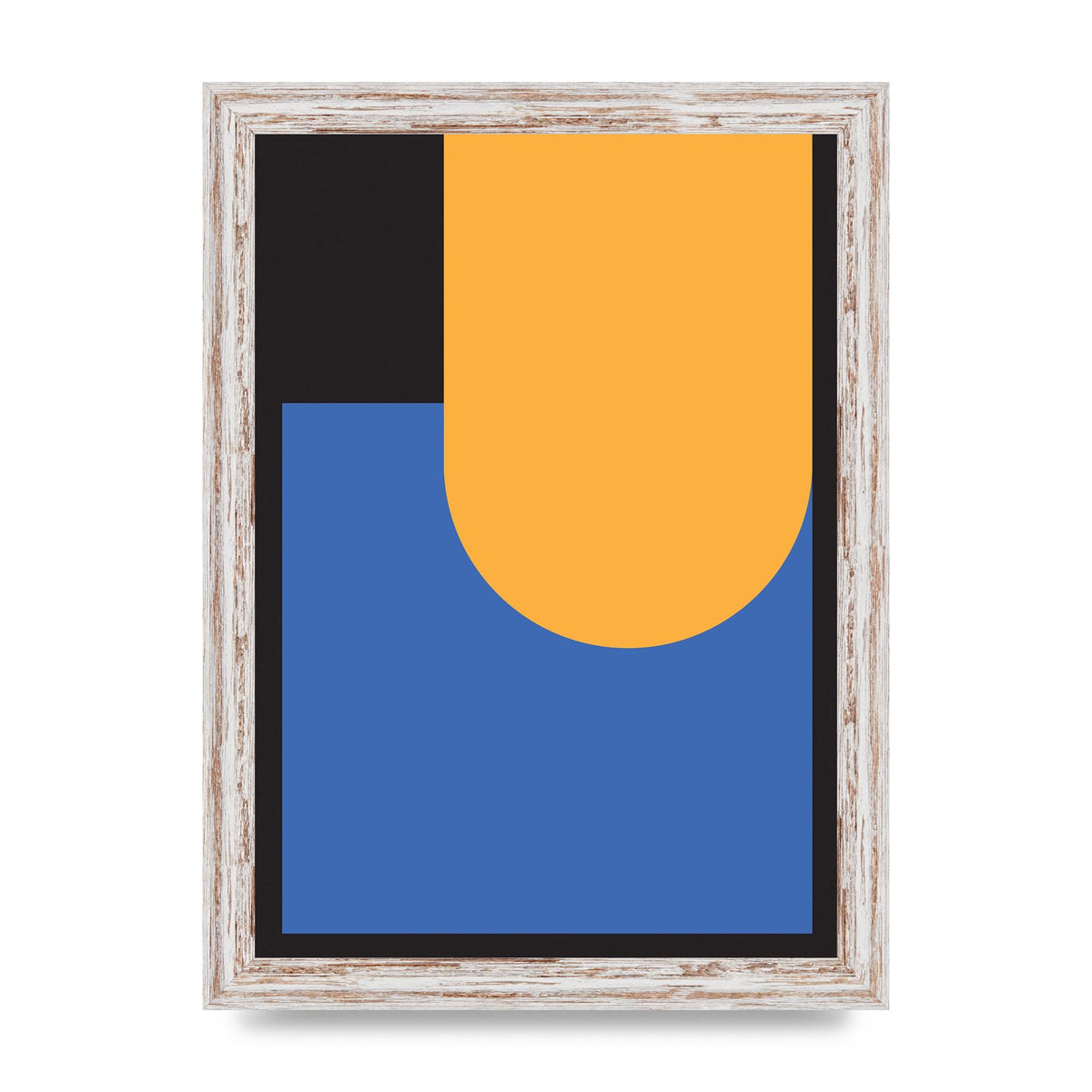 Black Abstract Shapes Two Printed Poster - A4 framed