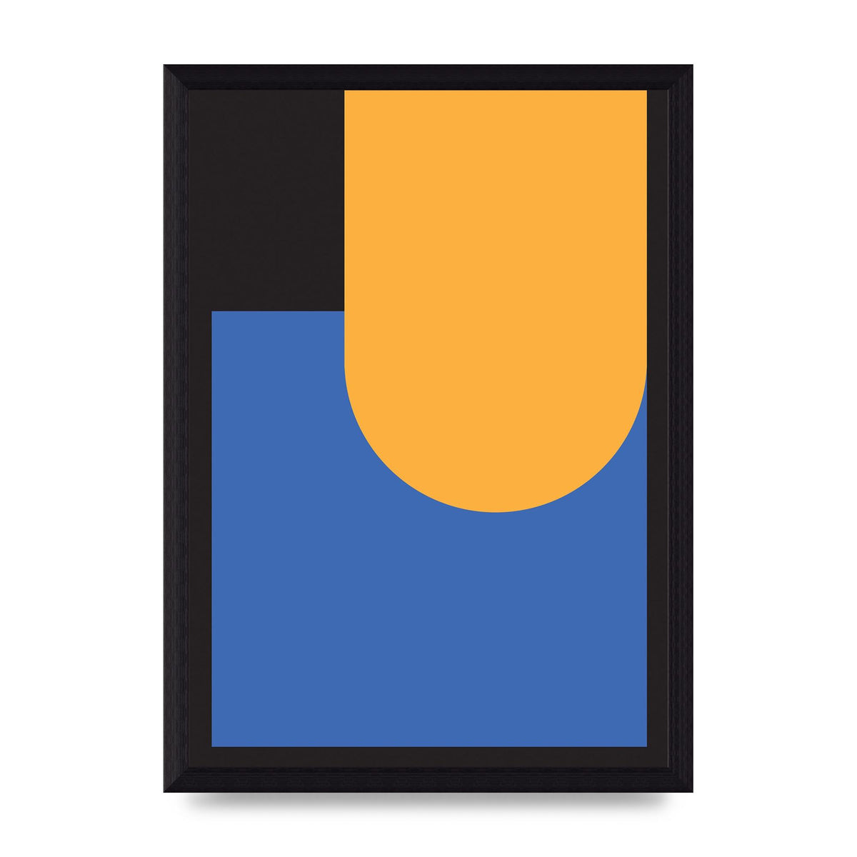 Black Abstract Shapes Two Printed Poster - A4 framed