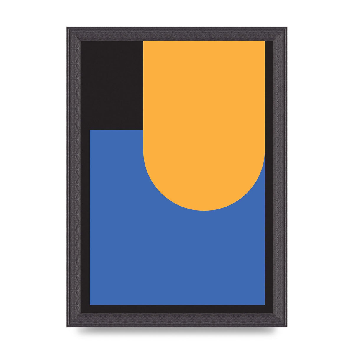 Black Abstract Shapes Two Printed Poster - A4 framed