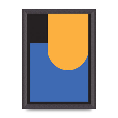 Black Abstract Shapes Two Printed Poster - A4 framed