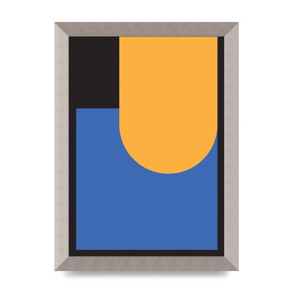 Black Abstract Shapes Two Printed Poster - A4 framed