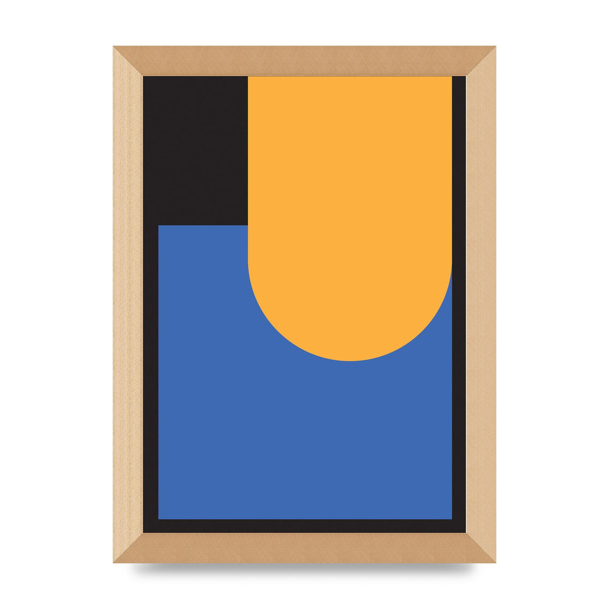 Black Abstract Shapes Two Printed Poster - A4 framed