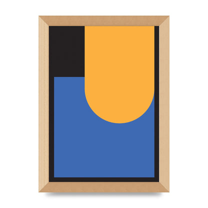 Black Abstract Shapes Two Printed Poster - A4 framed