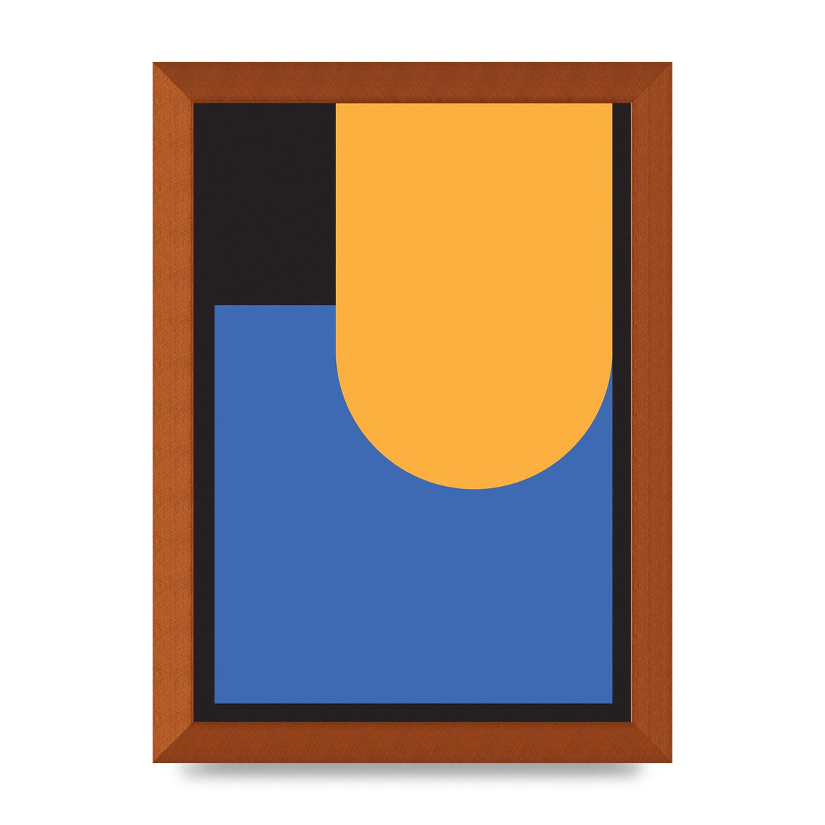 Black Abstract Shapes Two Printed Poster - A4 framed
