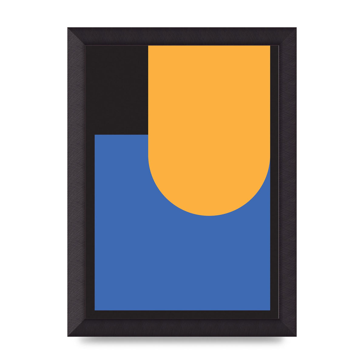 Black Abstract Shapes Two Printed Poster - A4 framed