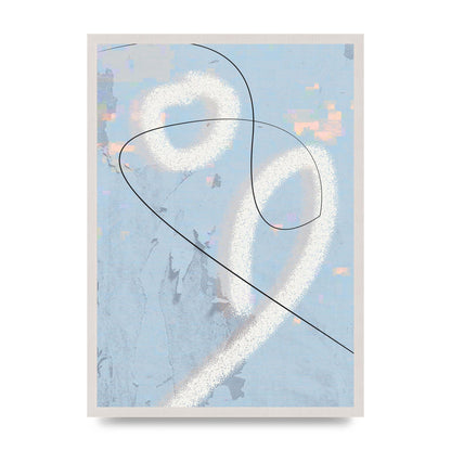 Distressed Abstract Line Wall Art - A2 framed