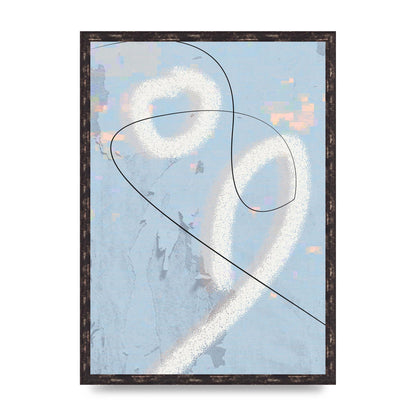 Distressed Abstract Line Wall Art - A2 framed