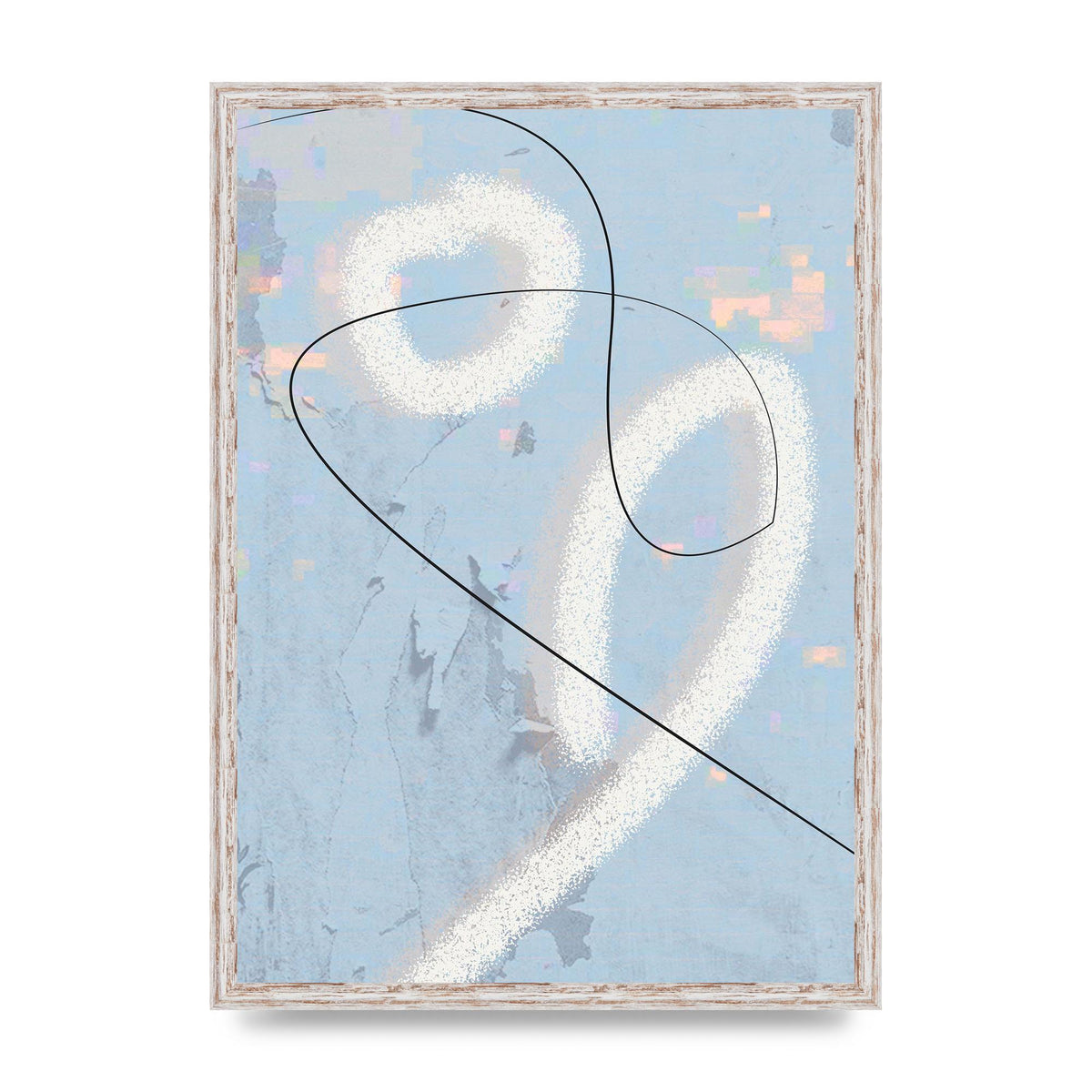 Distressed Abstract Line Wall Art - A2 framed