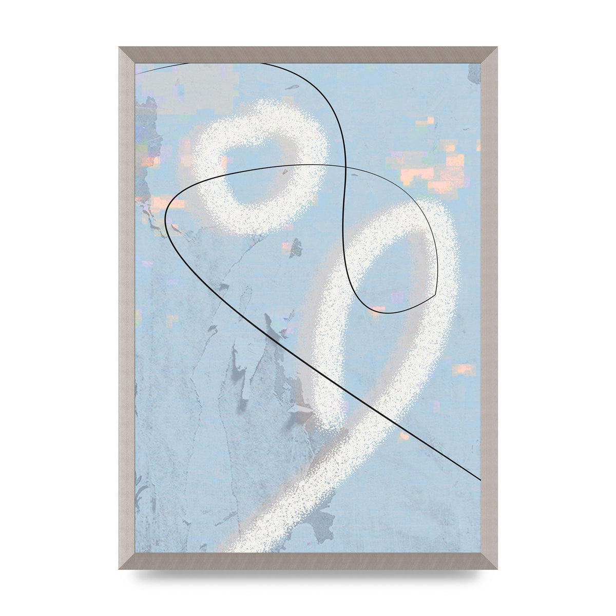Distressed Abstract Line Wall Art - A2 framed